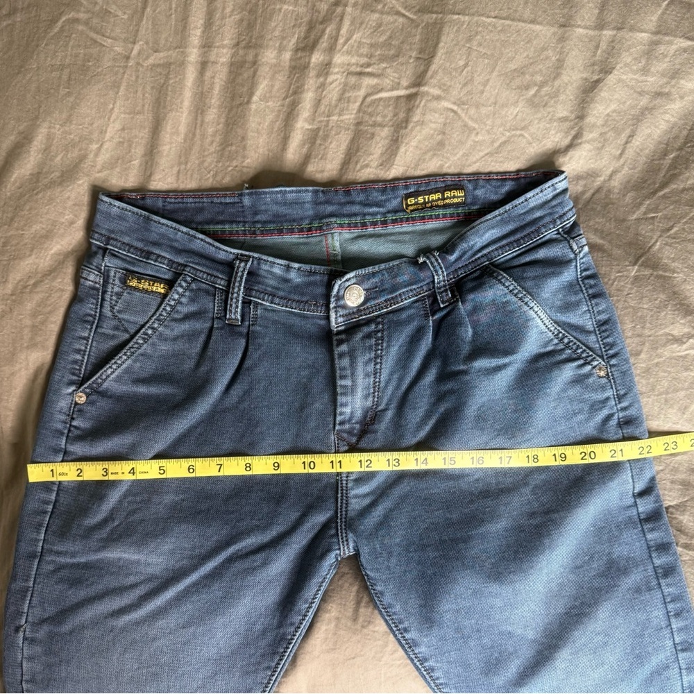 G-STAR RAW Men’s Skinny Jeans Dark Blue w/ Pleated Moto Detail Size 36 Denim Y2K - Picture 7 of 15